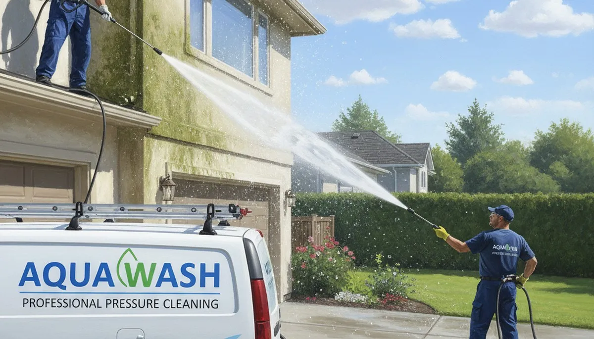 San Francisco, CA pressure washing service for exterior surfaces on a painting business jobsite